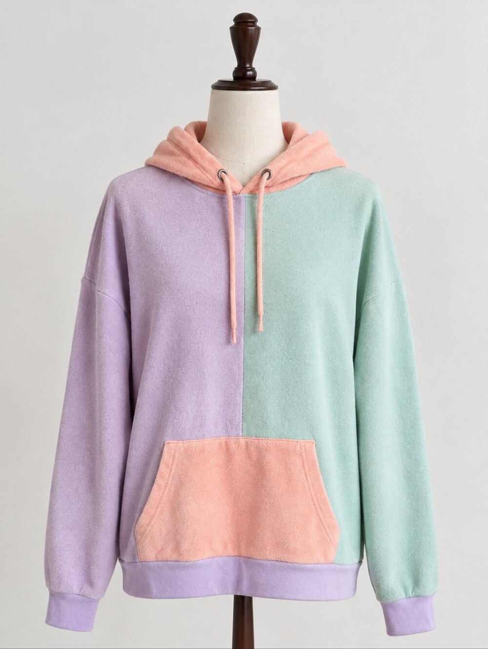Blue Notes Pastel Color Block Hoodie - Size L